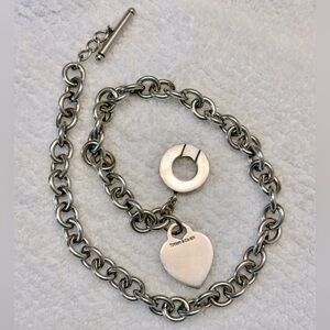 Authentic Tiffany & Co Sterling Silver Tiffany Heart Tag Toggle Necklace
